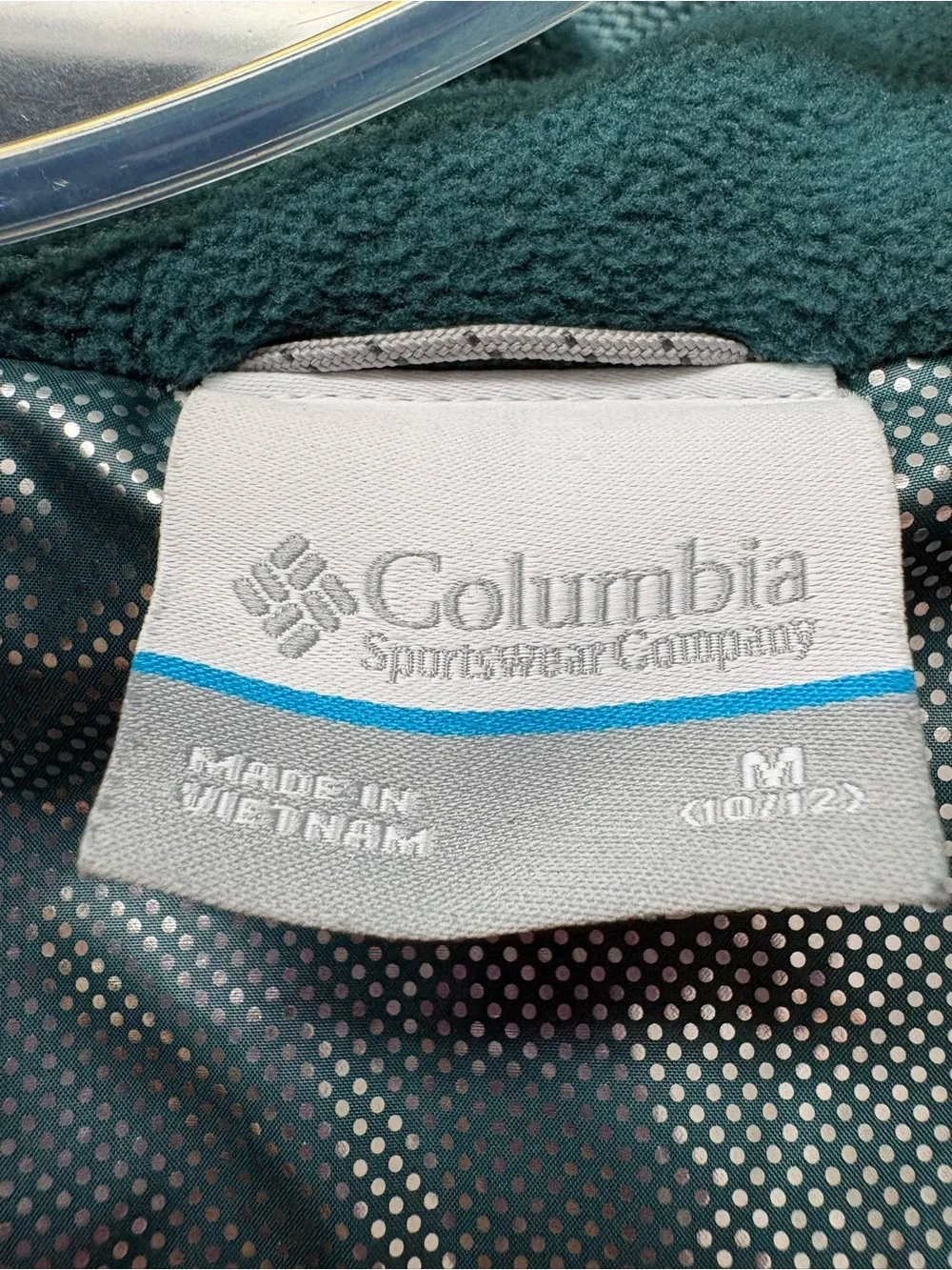 Columbia Omni Tech Greenish & Light Pink Hooded Winter Jacket Size Medium/10-12